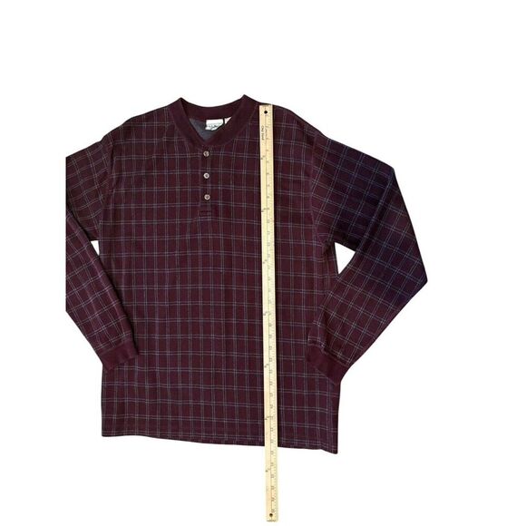 L.L. BEAN Vintage Tartan Plaid Henley Men’s Large 100% Cotton 4 Button Made USA - Picture 7 of 10